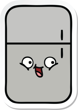 Bir insan tarafından çizilmiş şirin bir buzdolabı etiketi.