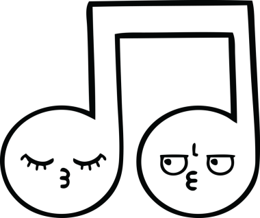 Bir insan tarafından çizilmiş bir notanın çizgi çizimi