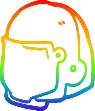 gökkuşağı gradyan çizgi çizimi bir insan tarafından çizilmiş bir uzay kaskı