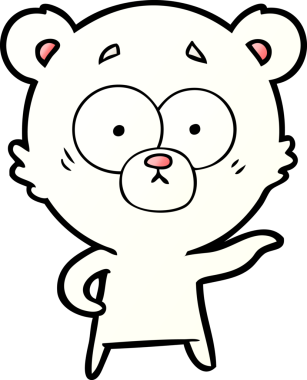 Bir insan tarafından çizilmiş kutup ayısı karikatürü