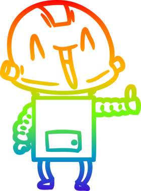 gökkuşağı gradyan çizgisi bir insan tarafından çizilmiş robot çizgi