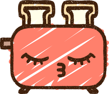 Bir insan tarafından çizilen tost makinesi tebeşiri