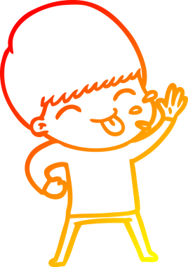 Bir insan tarafından çizilmiş mutlu çizgi film çocuğu çizimi.