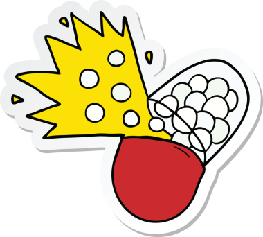 Bir insan tarafından çizilmiş güçlü bir ilacın çıkartması.