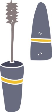 Bir insan tarafından çizilmiş rimelin düz renk çizimi
