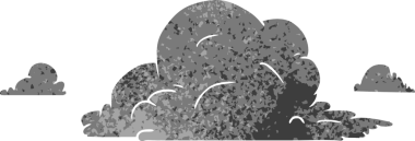 Bir insan tarafından çizilmiş beyaz büyük bulutların karalamaları.