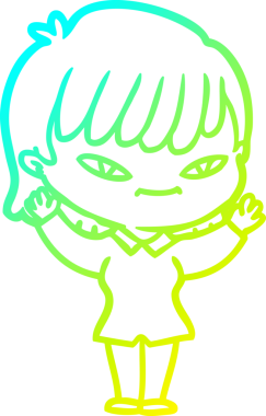 Bir insan tarafından çizilmiş bir karikatür kadın çizimi.