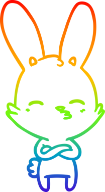 gökkuşağı gradyan çizimi bir insan tarafından çizilmiş meraklı tavşan çizgi filmi