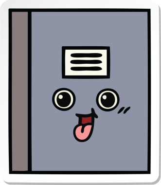 Bir insan tarafından çizilmiş şirin bir çizgi roman çıkartması.