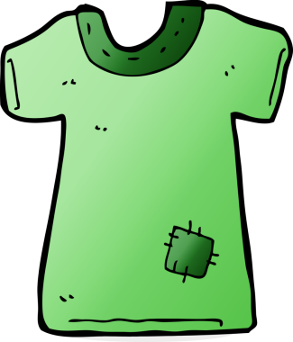 Bir insan tarafından çizilmiş eski bir tişört.