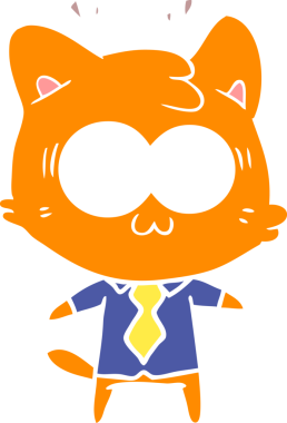 Bir insan tarafından çizilmiş düz renkli çizgi film.