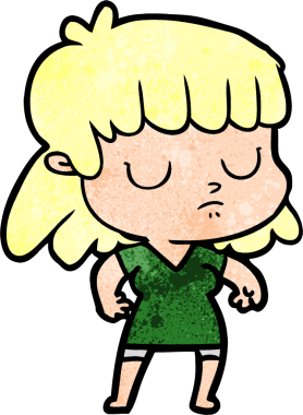 Bir insan tarafından çizilmiş ilgisiz bir kadın çizgi filmi.