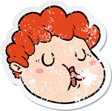 Bir insan tarafından çizilmiş karikatür erkek yüzü.