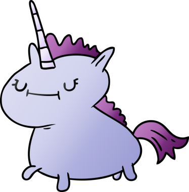 Bir insan tarafından çizilmiş sihirli bir tek boynuzlu atın el çizimi karalaması.