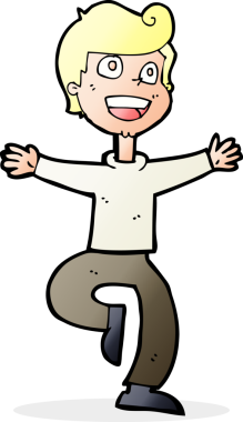 Bir insan tarafından çizilmiş heyecanlı bir çocuk.