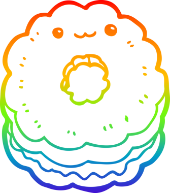 gökkuşağı gradyan çizimi bir insan tarafından çizilmiş bir çizgi film bisküvisi