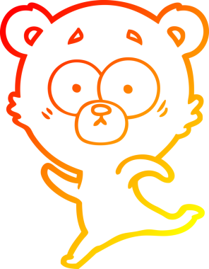 Şaşırmış bir kutup ayısının insan tarafından çizilmiş sıcak çizgi çizgisi.