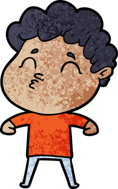 Çizgi film adamı somurtuyor Bir insan tarafından çizilmiş