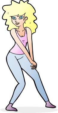 Bir insan tarafından çizilmiş karikatür kadın.