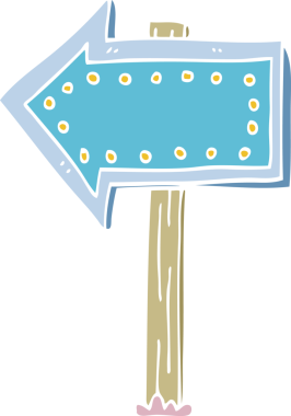 Çizgi film karalaması bir insan tarafından çizilmiş oku aydınlatıyor.