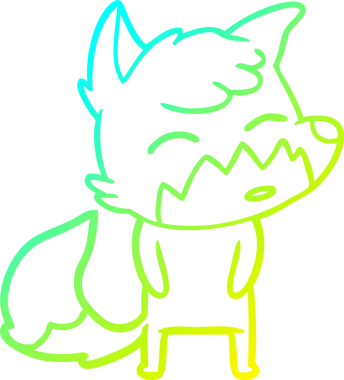 Bir insan tarafından çizilmiş bir tilki çizgi çizimi.