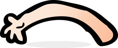 Bir insan tarafından çizilmiş çizgi film kolu