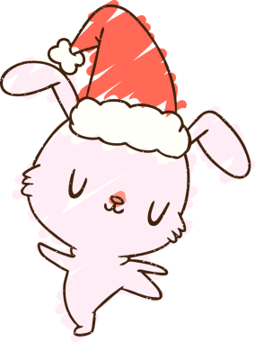 Bir insan tarafından çizilmiş Noel Tavşanı Tebeşiri