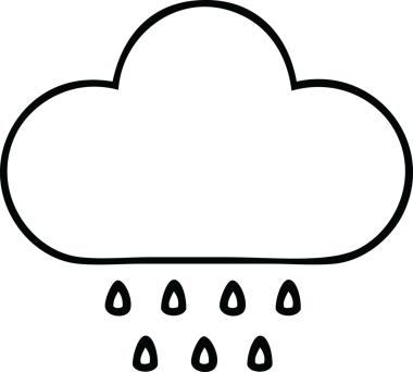 Bir insan tarafından çizilmiş fırtına yağmuru bulutu çizimi