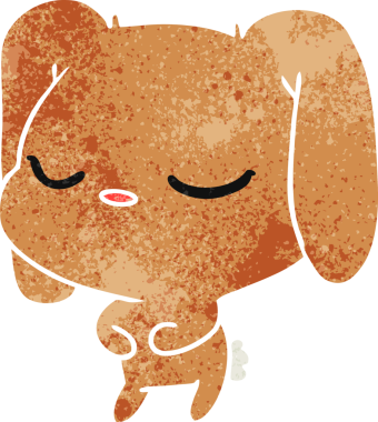 Bir insan tarafından çizilmiş sevimli kawaii tavşanının serbest çizimi.