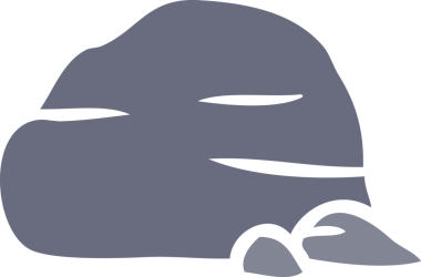 Bir insan tarafından çizilmiş taş ve çakıl karalamaları.