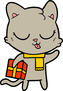 Bir insan tarafından çizilmiş çizgi film kedisi.