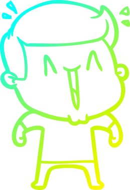 Bir insan tarafından çizilmiş, heyecanlı bir çizgi film çizimi.