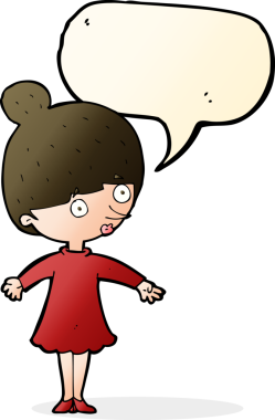 Bir insan tarafından çizilmiş konuşma balonlu bir karikatür.