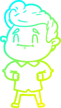 Bir insan tarafından çizilmiş mutlu bir çizgi film karakteri çizimi.