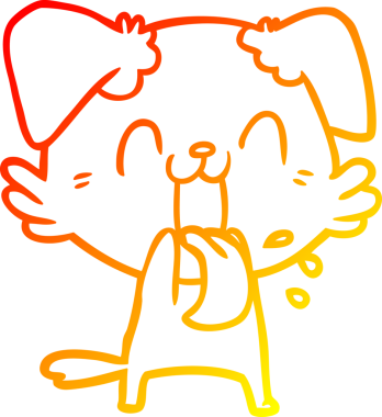 Bir insan tarafından çizilmiş çizgi film köpeğinin sıcak çizgi çizimi