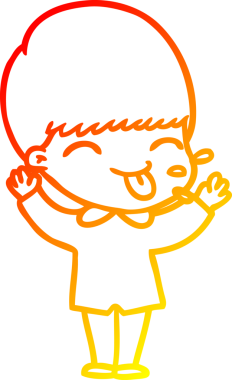 Bir insan tarafından çizilmiş komik bir çocuğun sıcak çizgi çizimi.