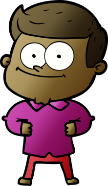 Bir insan tarafından çizilmiş mutlu bir adam.