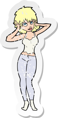 Bir insan tarafından çizilmiş bir karikatürün gerilimli çıkartması.