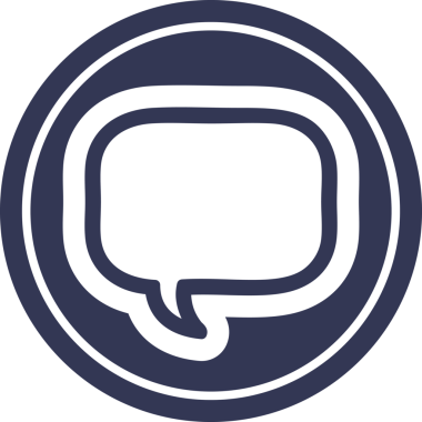 bir insan tarafından çizilmiş konuşma balonu dairesel simgesi