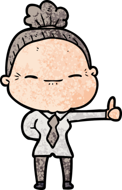 Bir insan tarafından çizilmiş barışçıl yaşlı bir kadın.