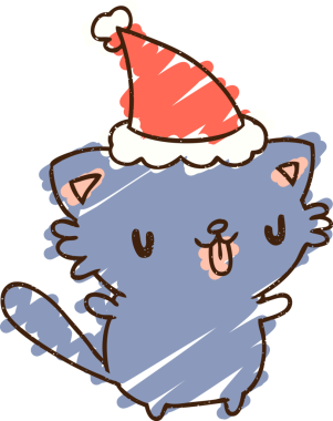 Bir insan tarafından çizilen Noel Kedisi Tebeşiri
