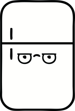 Bir insan tarafından çizilmiş buz dolabı karikatürü.