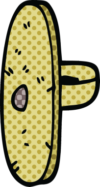 Bir insan tarafından çizilmiş çizgi roman tarzı ortaçağ kalkanı.