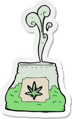 Bir insan tarafından çizilmiş bir paket otun etiketi.