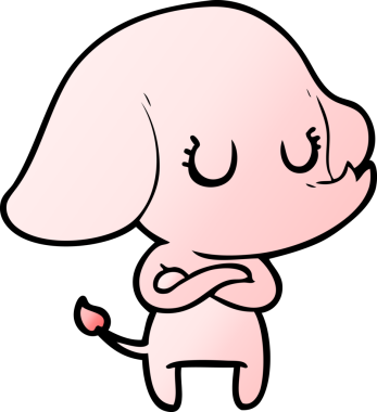 Bir insan tarafından çizilmiş şirin bir fil.