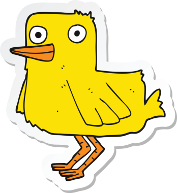 Bir insan tarafından çizilmiş bir ördeğin çıkartması.