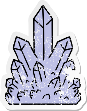 Bir insan tarafından çizilmiş kristal taşların çizilmiş karikatürü.