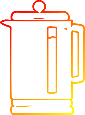 Bir insan tarafından çizilen karikatür elektrikli su ısıtıcısının sıcak çizgi çizimi