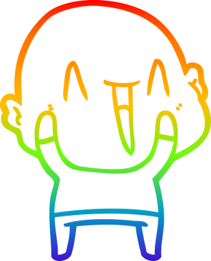 gökkuşağı gradyan çizimi mutlu bir çizgi kel adamın çizimi bir insan tarafından çizildi