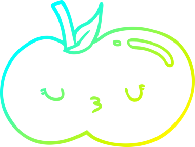 Bir insan tarafından çizilmiş bir çizgi filmin soğuk gradyan çizimi.